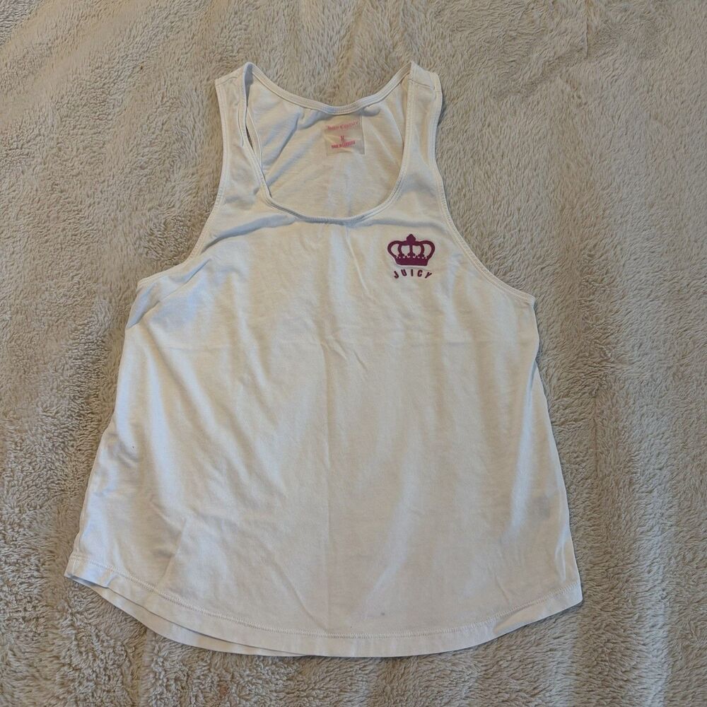 Juicy Couture Women's Sleeveless Top White Y2k Size M